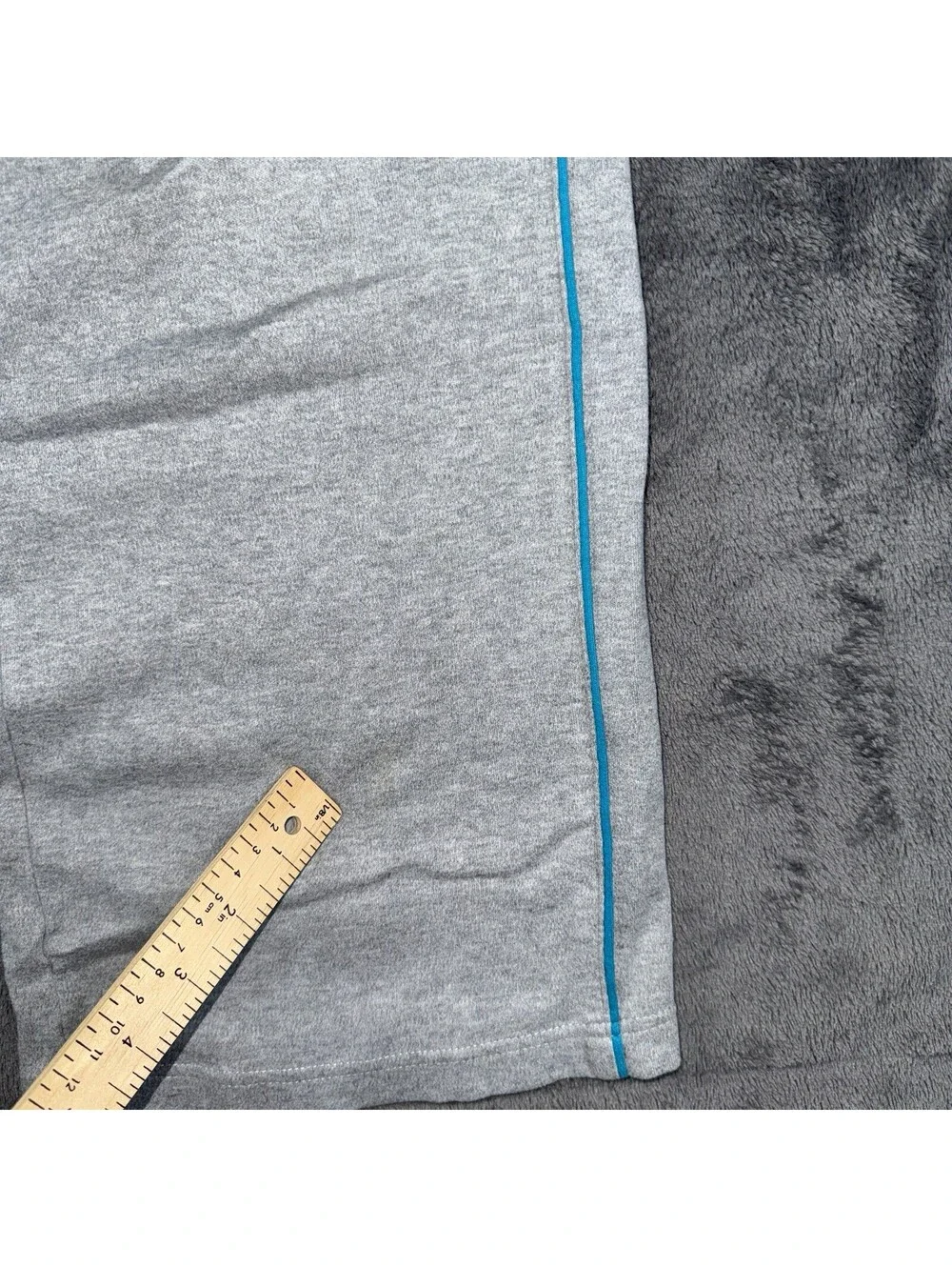 Y2K Nike Athletic Dept Women M Gray Cotton Wide Leg Track Pants Blue Piping VTG